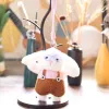 Knitted glasses rabbit creative 4-inch plush pendant, claw machine doll, key pendant, car schoolbag hanging decoration, gift, cartoon transformation keychain, dress-up doll pendant, plush toy, cute wholesale Application Scenario